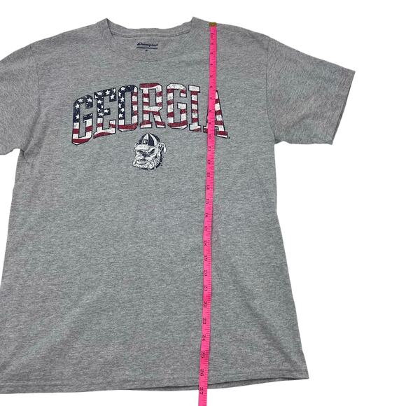 Champion Mens Gray UGA Georgia Bulldogs Stars and Stripes Logo T-Shirt Sz M - Picture 8 of 9